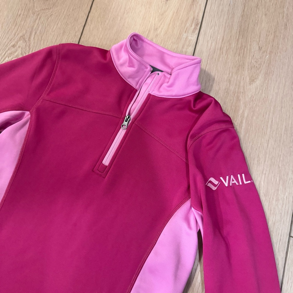 Boulder Gear girls pink Vail Colorado quarter zip jacket pullover L mountain